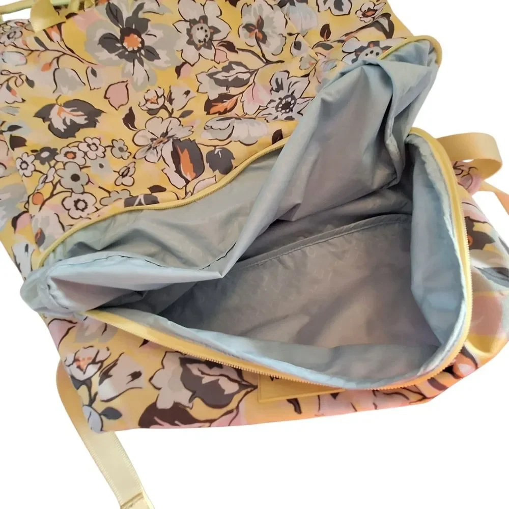 Vera Bradley Sunny Garden ReActive Backpack Sport Bag Yellow Floral Huge NWOT